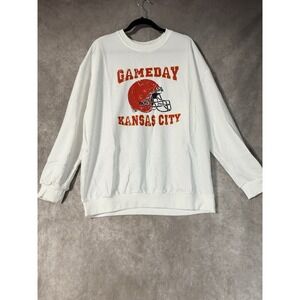 Game Day Sweatshirt Kansas City White Size L Long Sleeve Pullover
